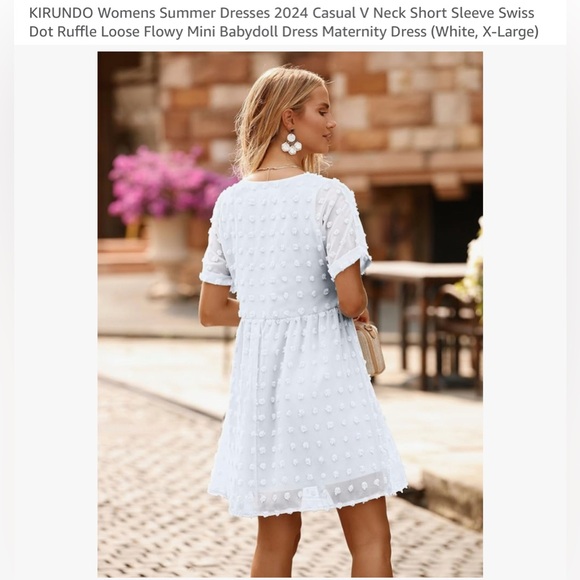 White Swiss Dot Dress - Picture 4 of 4